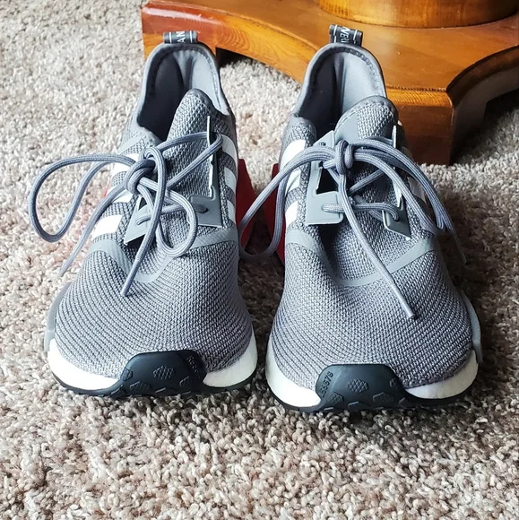 Adidas NMD R1 Grey Vivid Red - Picture 2 of 7